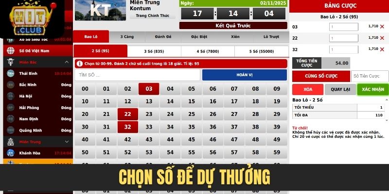 Chọn số để dự thưởng